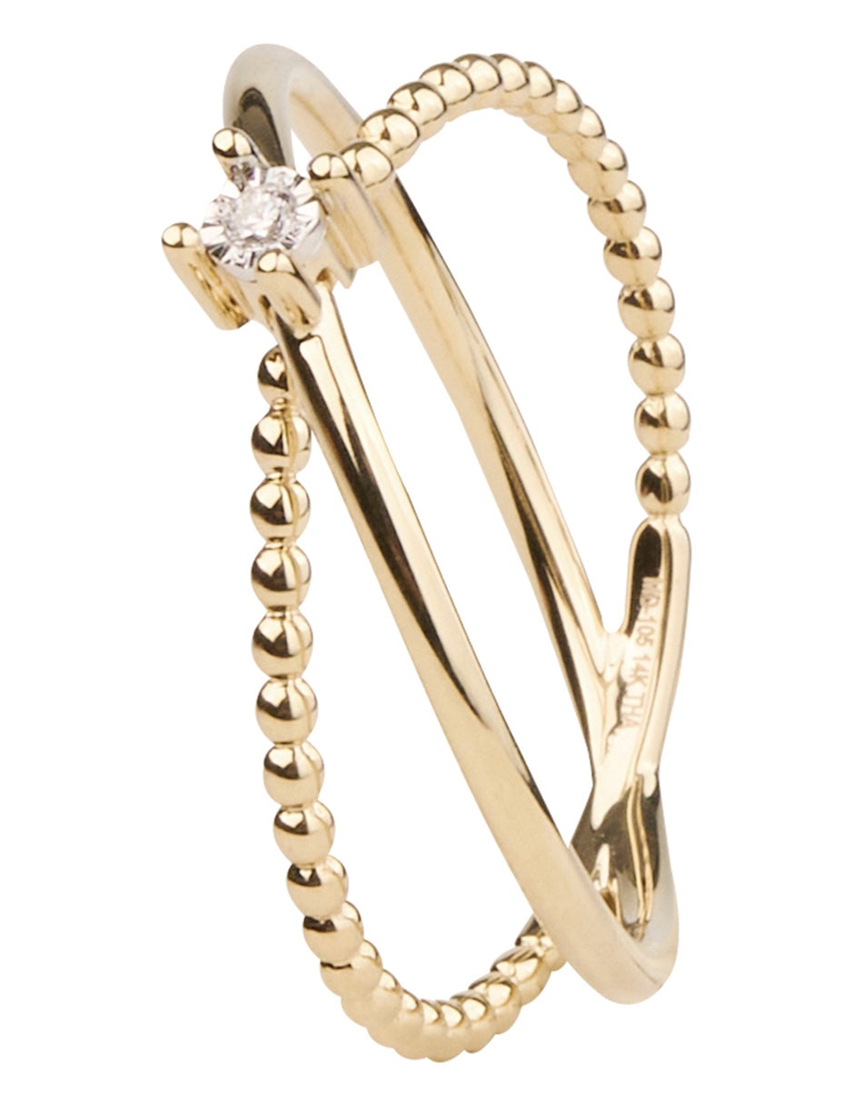 Anillo 14 k de oro brillante 3