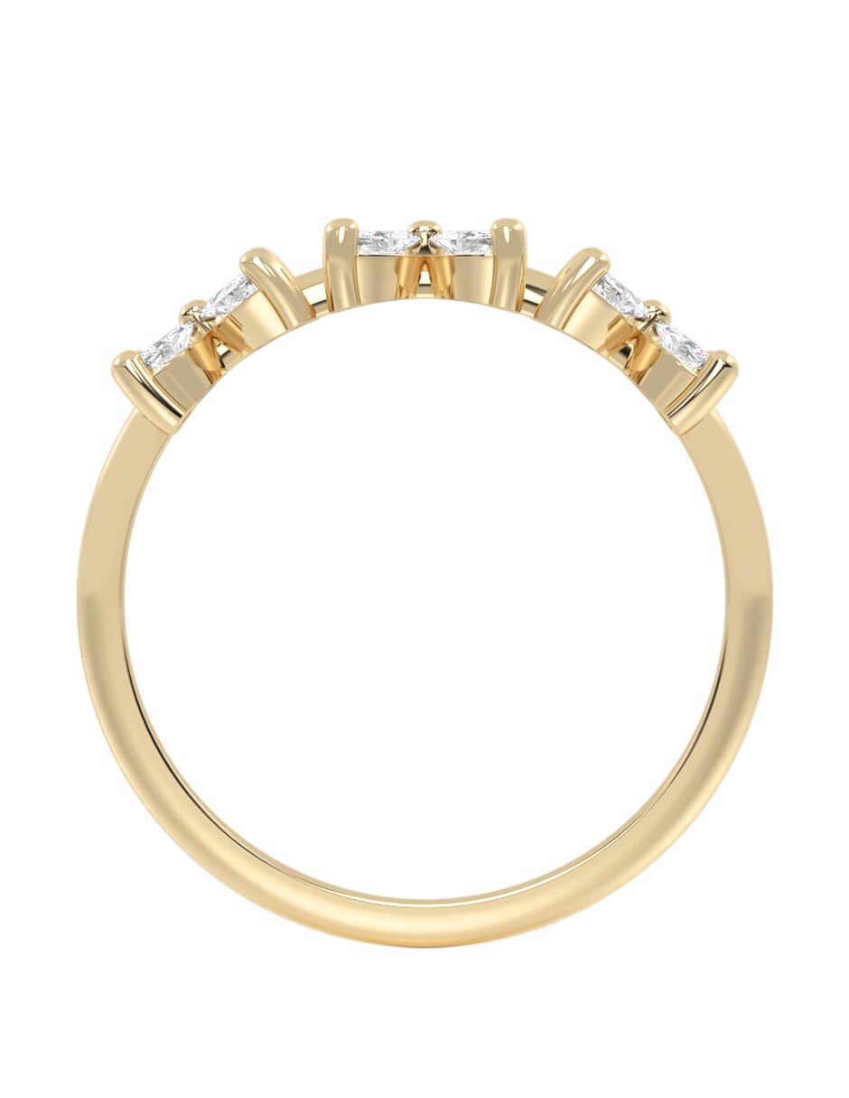 Anillo de flor abba joyas 14 k de oro zirconia brillante