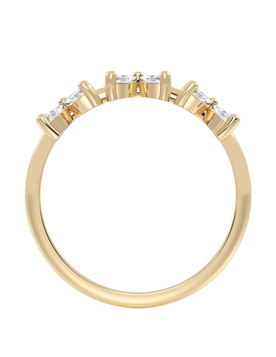 Anillo de flor 10 k de oro zirconia brillante 4