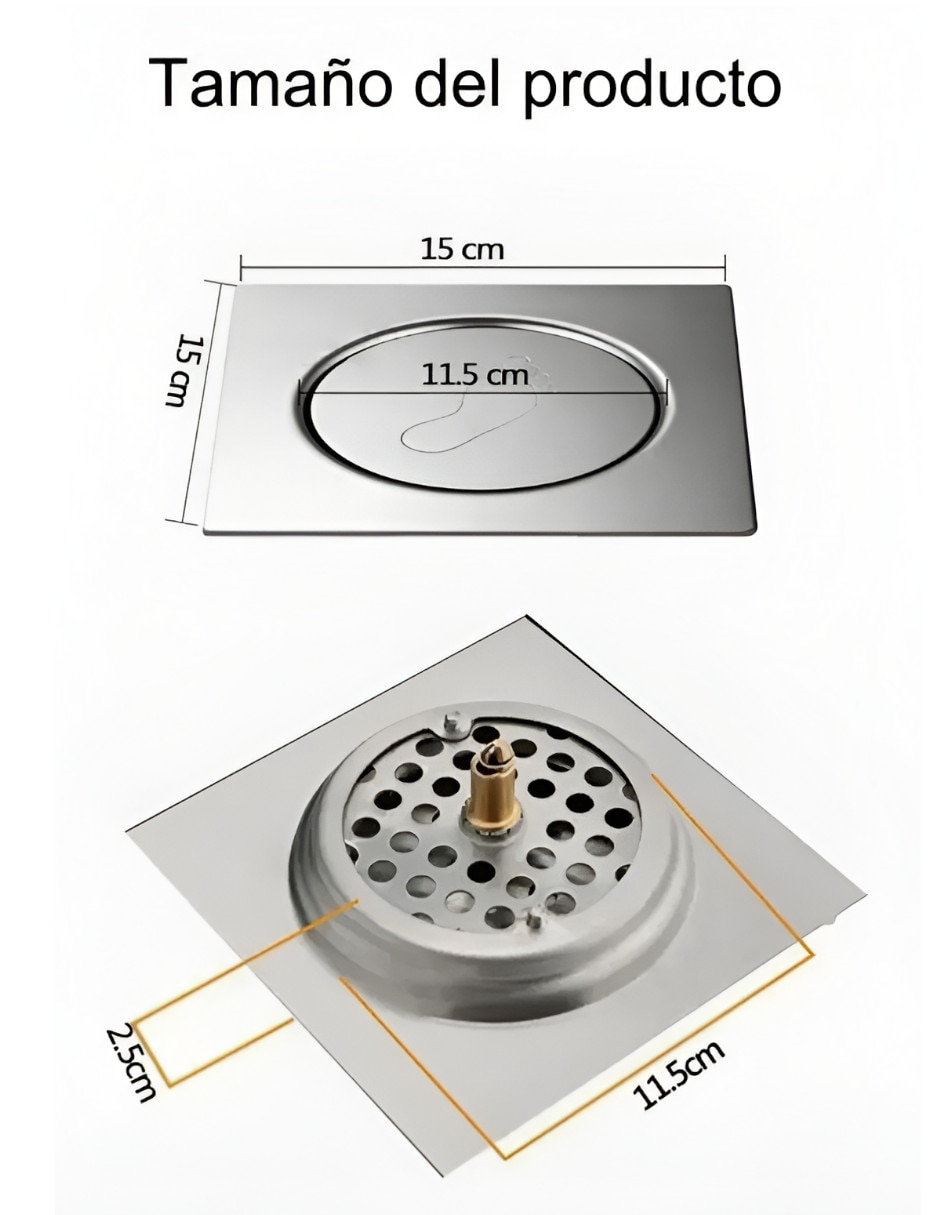 Coladera para piso de acero inoxidable XTLLAR12564 4
