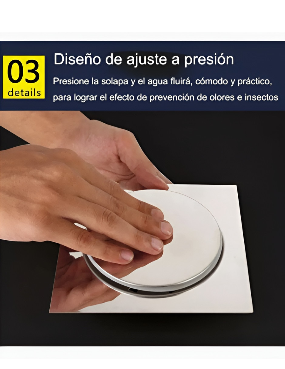 Coladera para piso de acero inoxidable XTLLAR12564 3