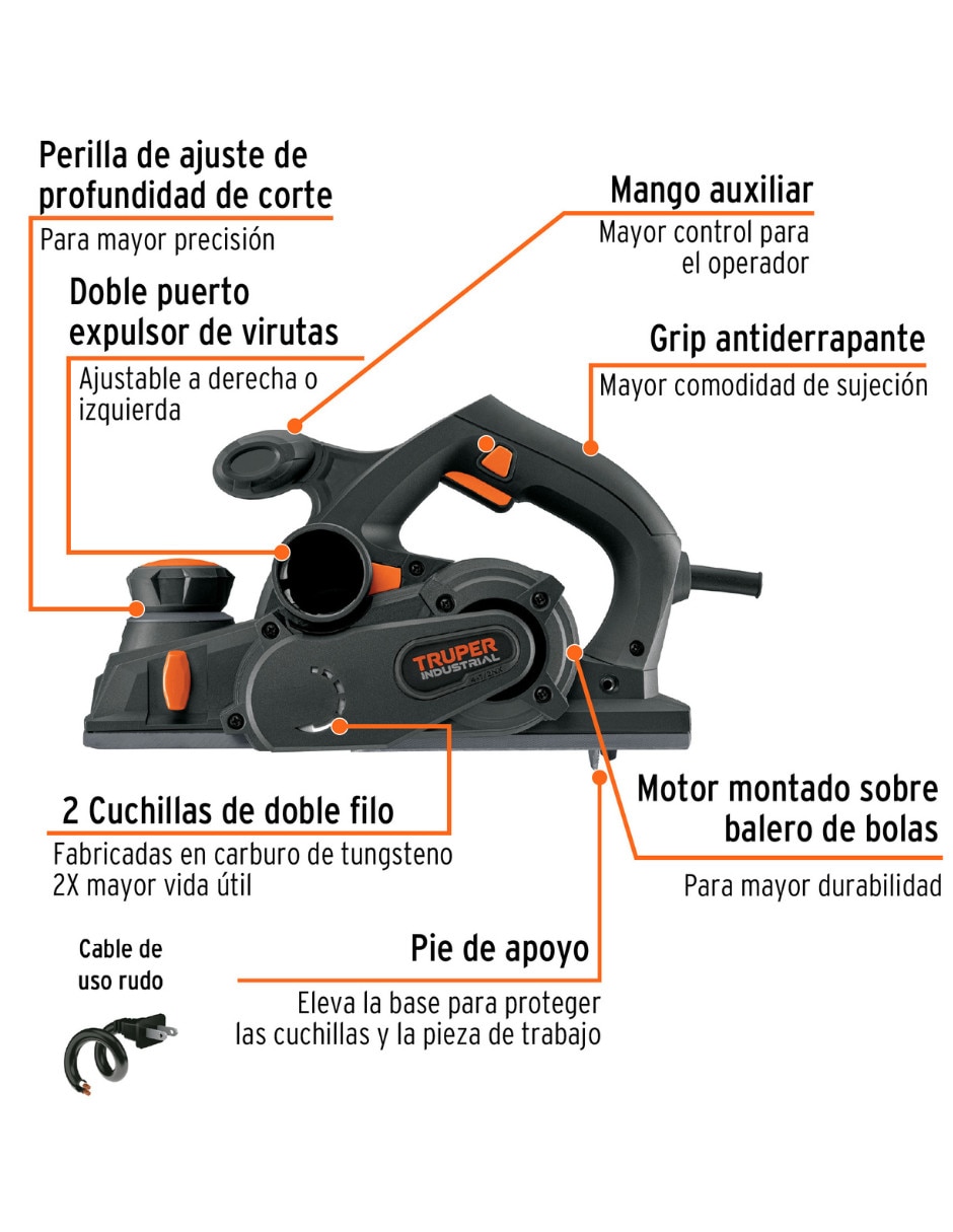 Herramienta cepillo eléctrico de Acero y plástico para profesional 2