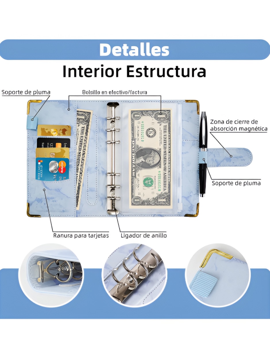 Carpeta escolar con fundas liso sintetico