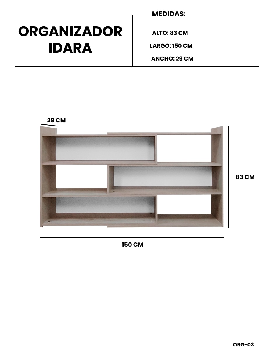 Librero armable Idara Decomobil de MDF