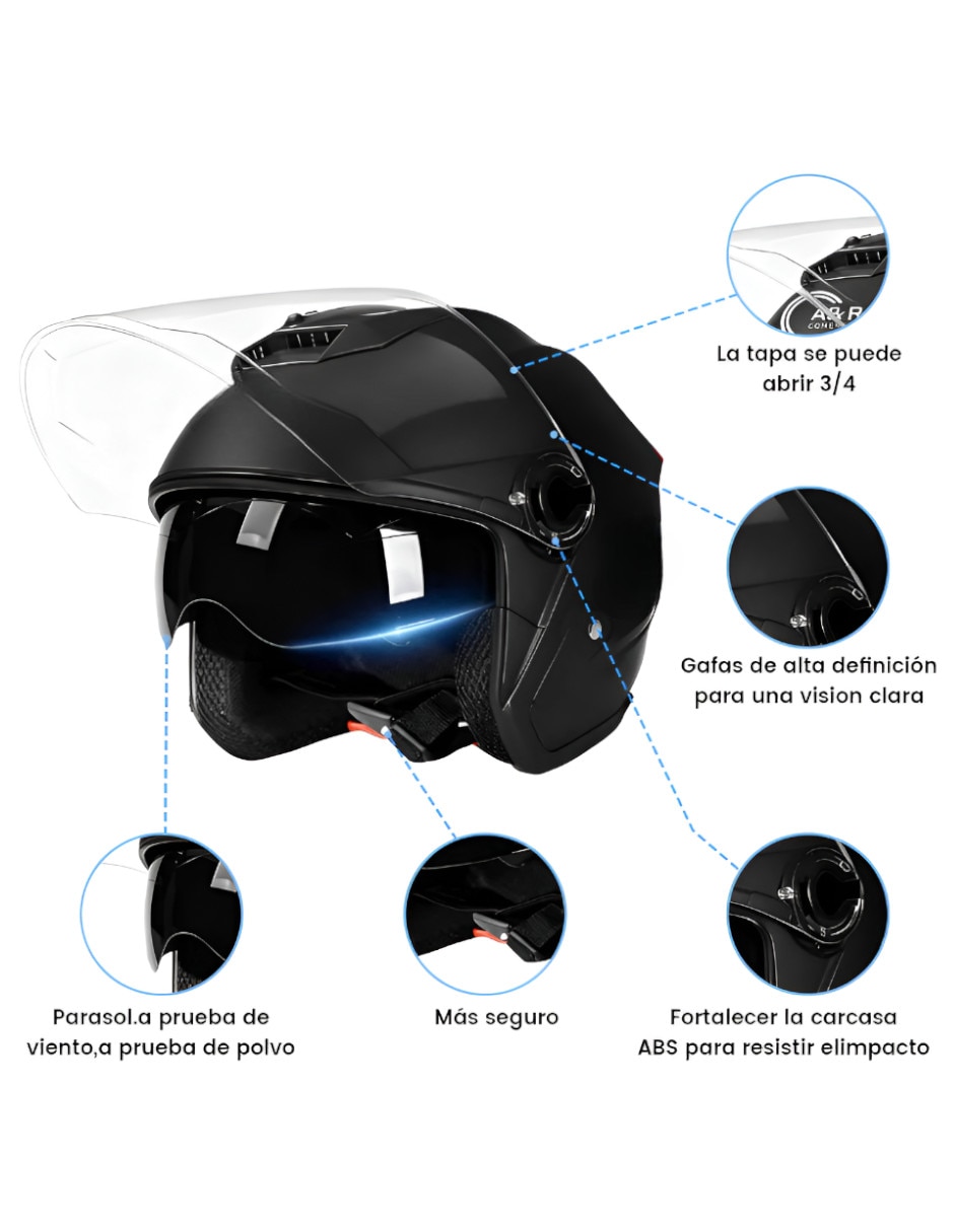 Casco 3/4 para motorsport para hombre