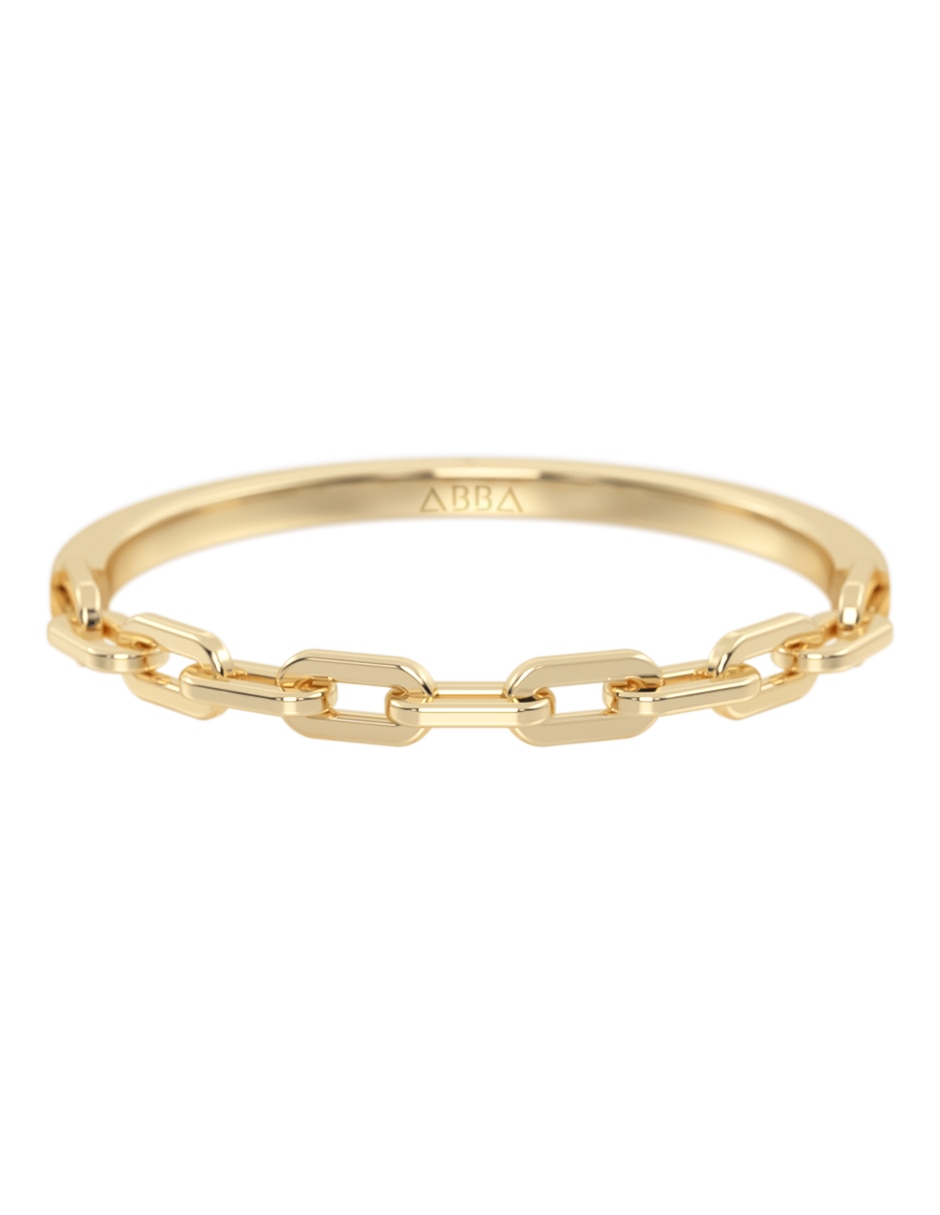 Anillo de cadena 14 K de Oro brillante