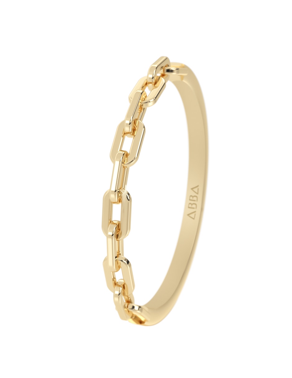 Anillo de cadena Abba Joyas 14 K de Oro brillante