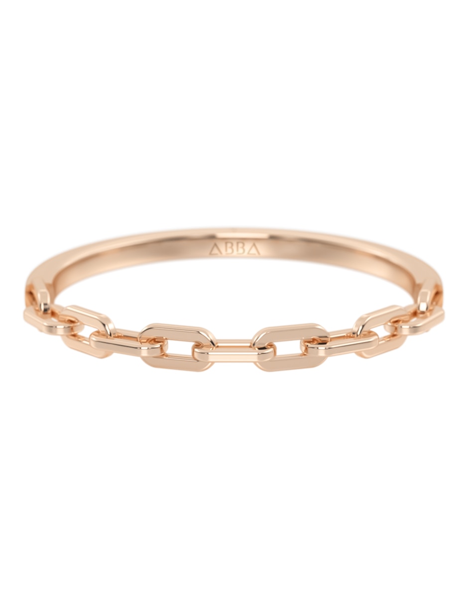 Anillo de cadena 14 K de Oro brillante Anillo de cadena 14 K de Oro brillante
