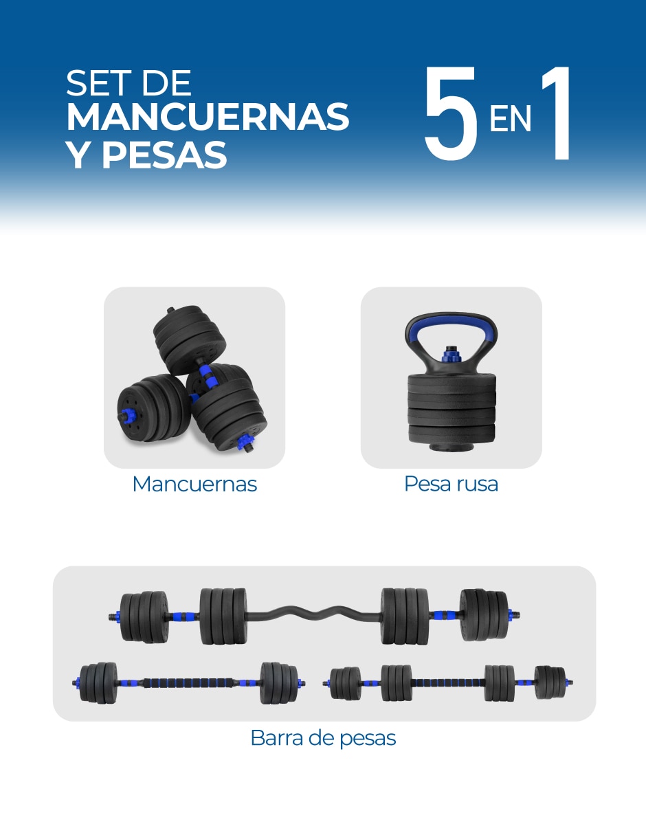 Kit mancuernas de peso variable Altera 30 kg 24 piezas