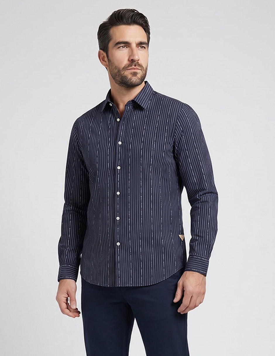 Camisa casual manga larga para hombre