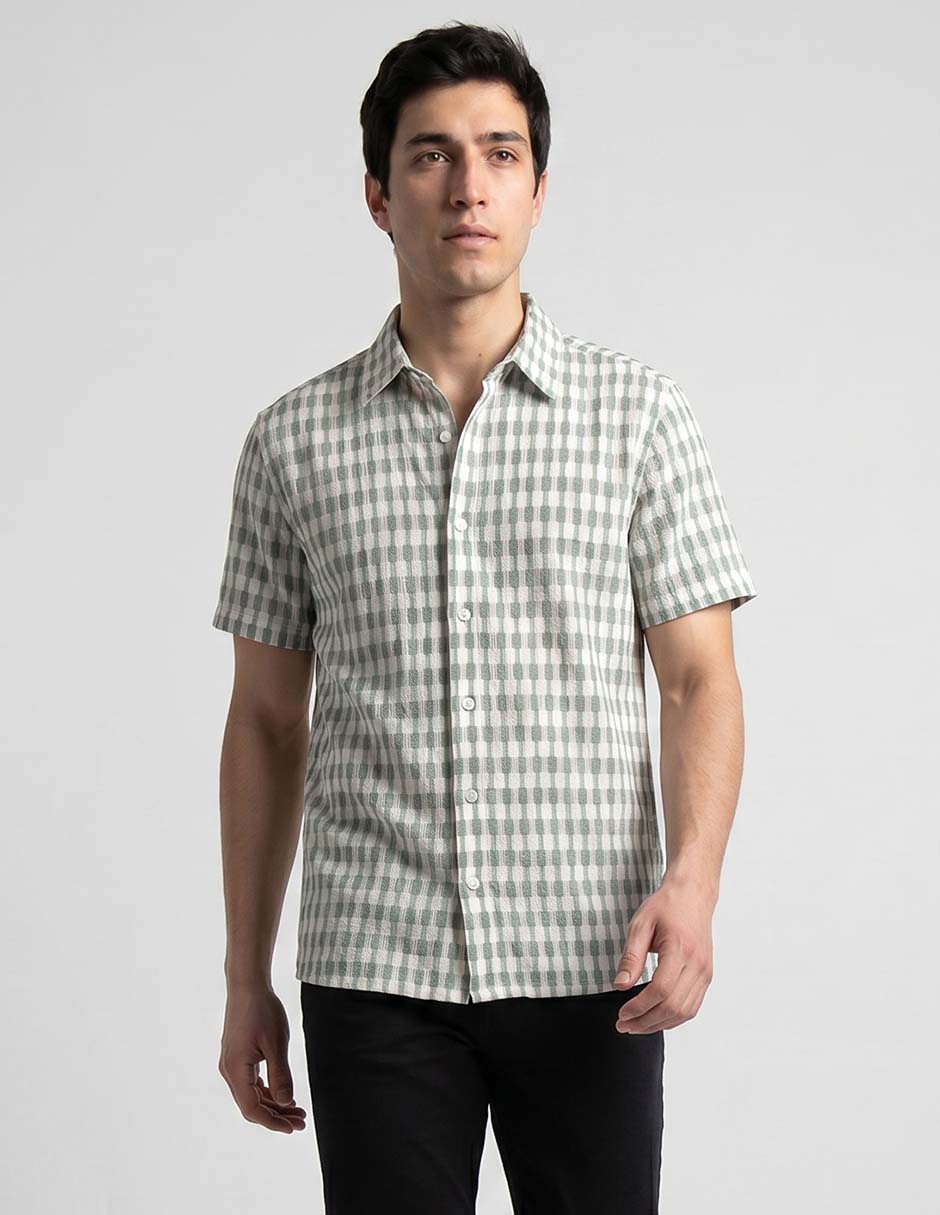 Camisa casual manga corta para hombre