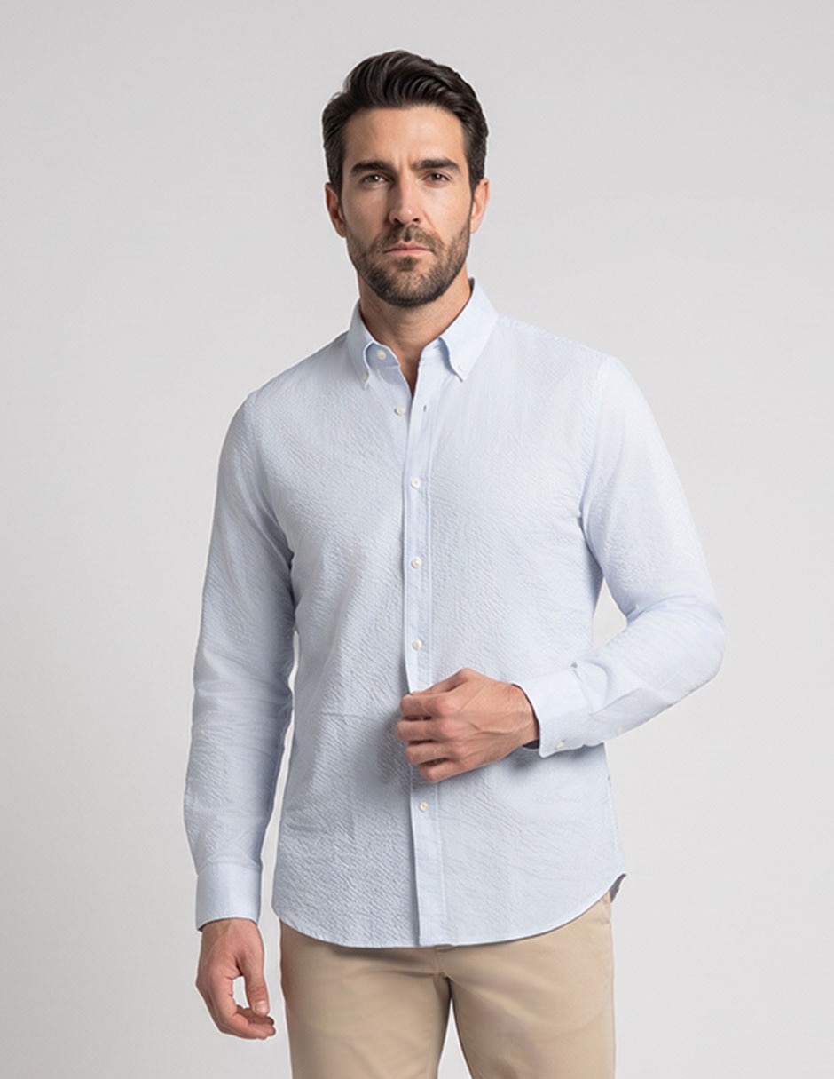 Camisa casual manga larga para hombre