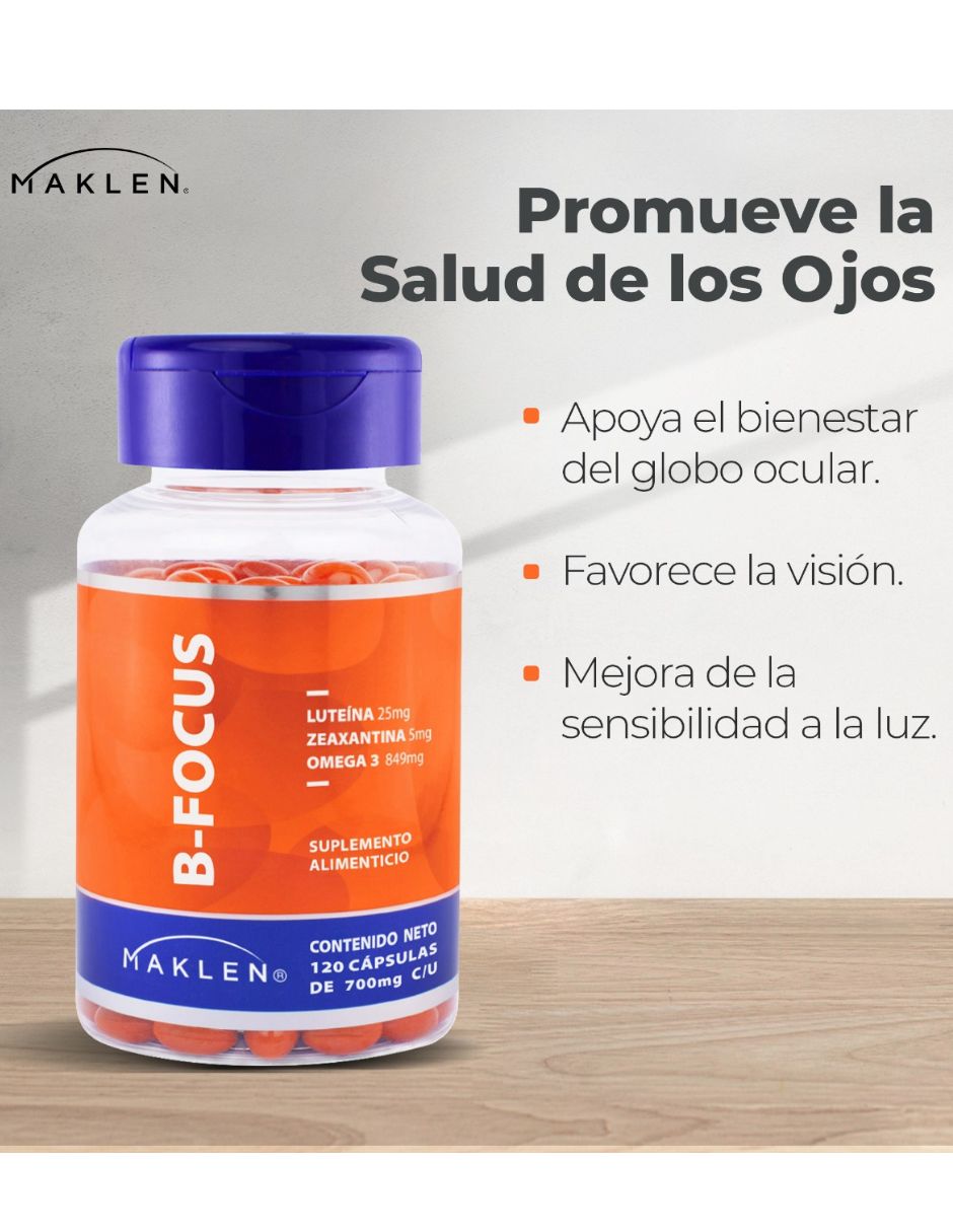 B-Focus Luteína Zeaxantina Omega 3 de 120 cápsulas 7