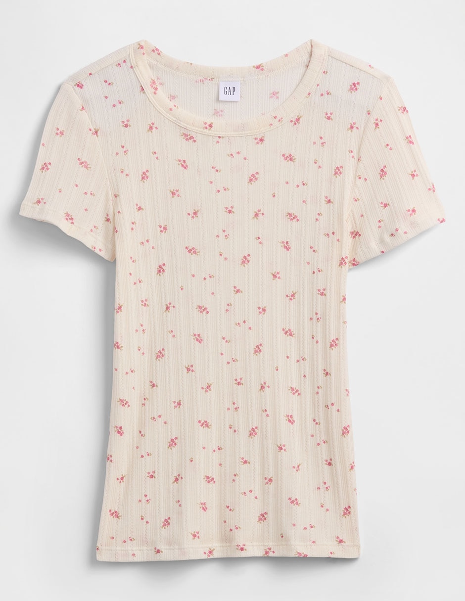 Playera manga corta cuello redondo para mujer