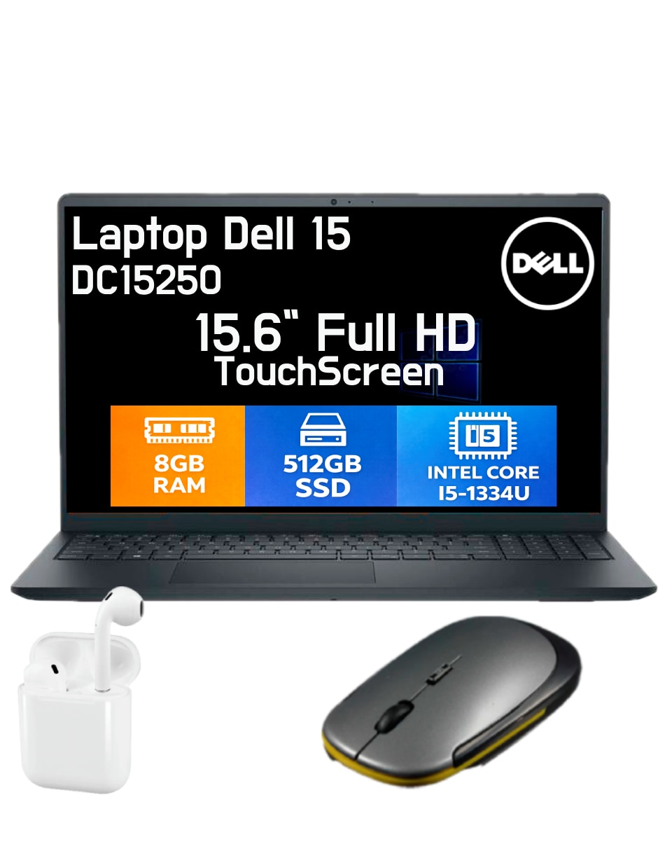 DELL Sí DELL 15DC15250 15.6 pulgadas Full HD Intel Core i5 Intel UHD 8 GB RAM No aplica 512 GB SSD No aplica