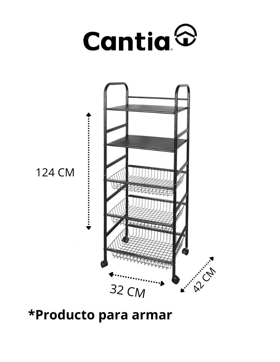 Carro de servicio áreas múltiples Cantia Campazas Metal