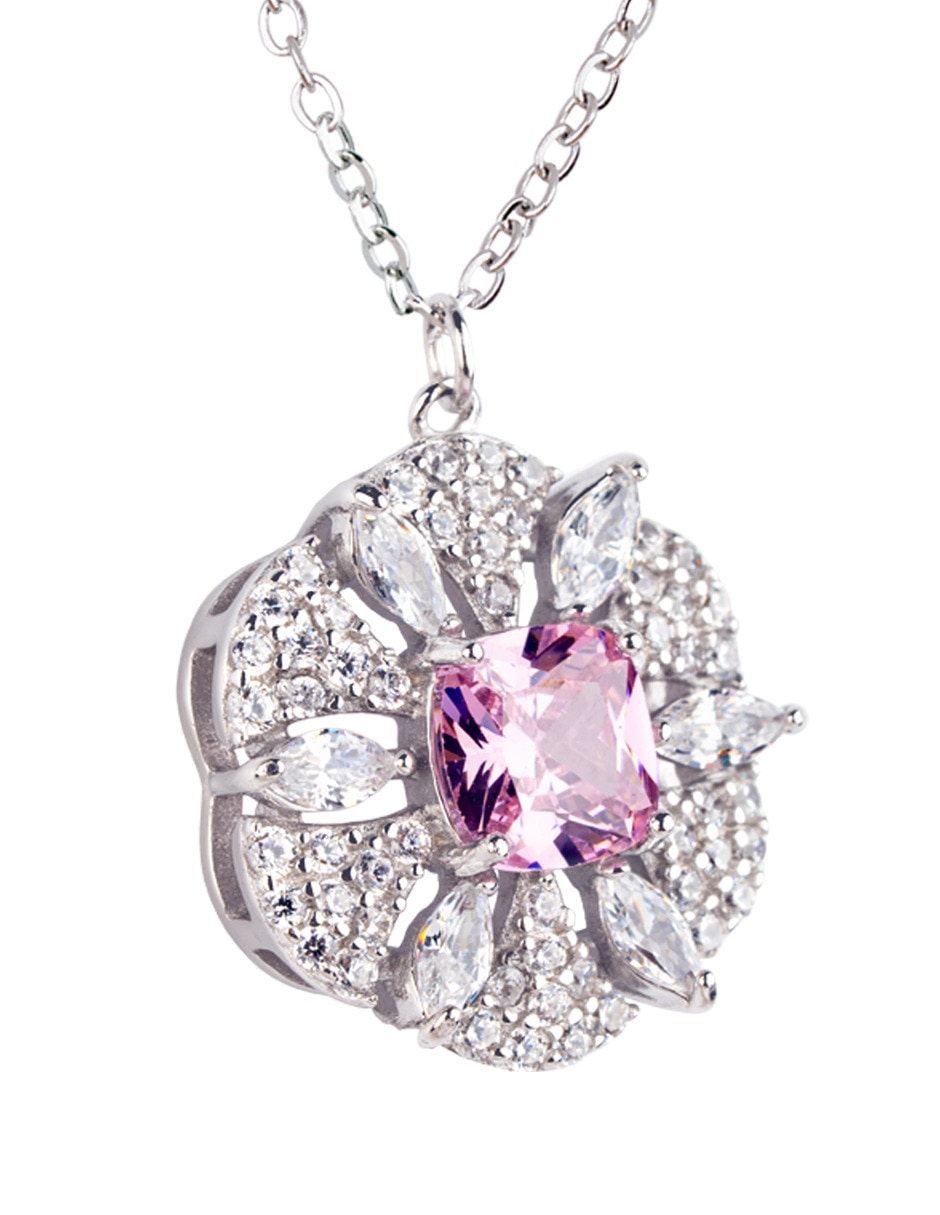 Collar de flor luckyly fiora de plata p 925