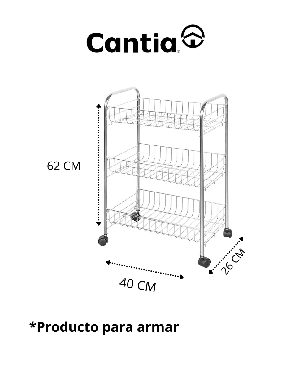Carrito organizador armable Cantia Nimes