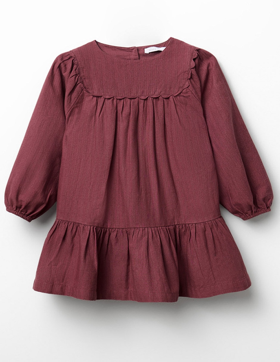 Vestido manga globo para niña