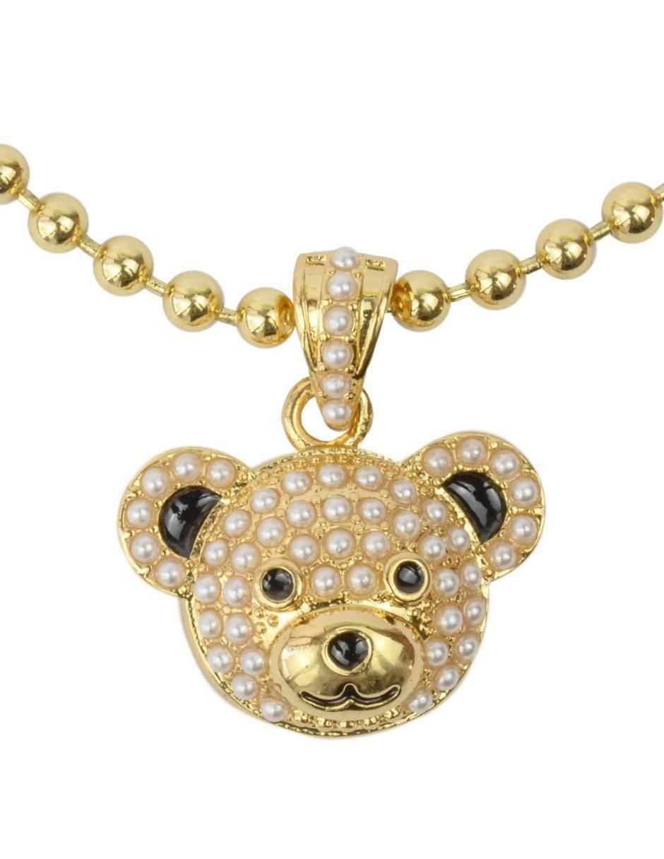 Collar con dije de oso Nebula con baño de oro 18 k