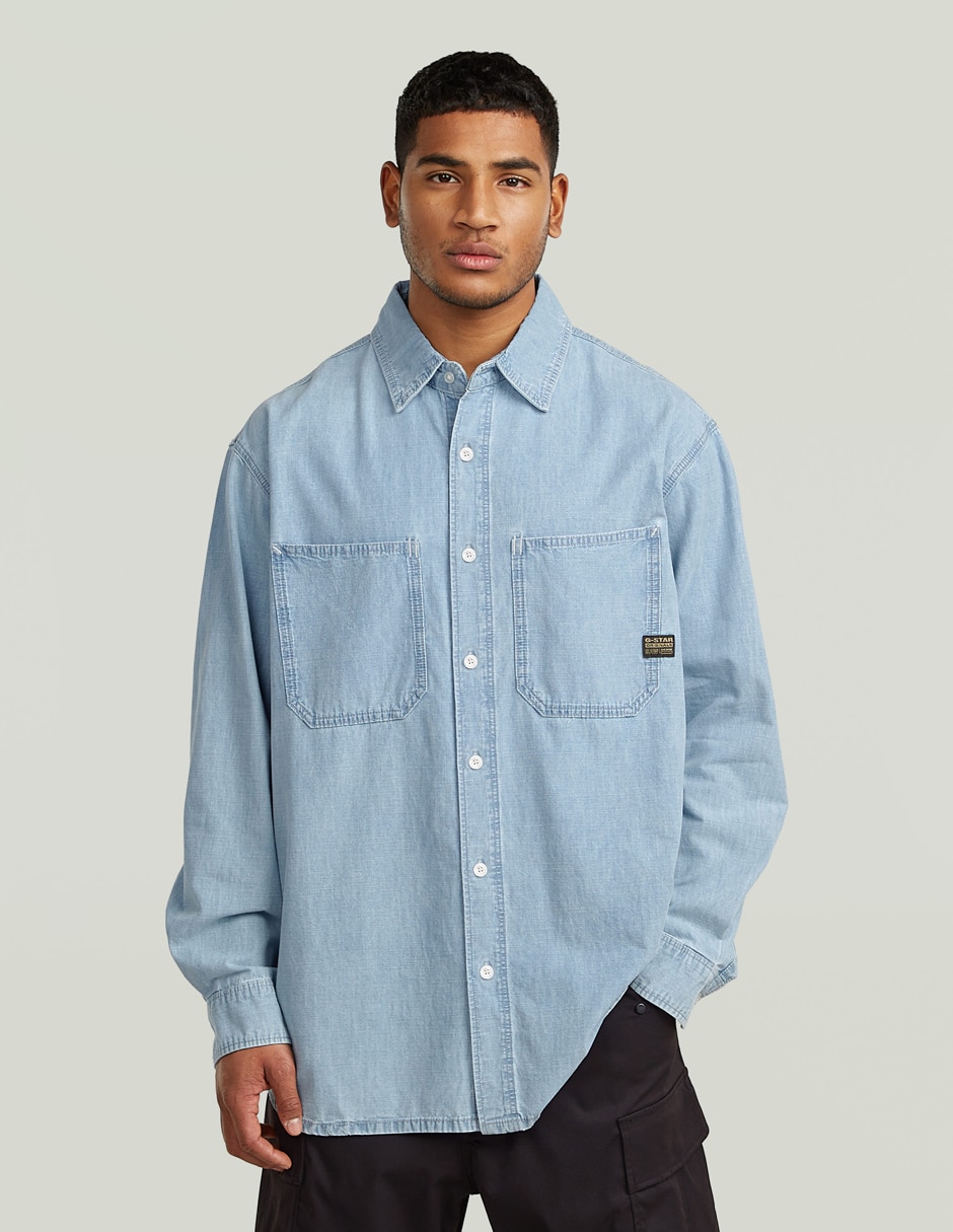 Camisa casual de algodón manga larga para hombre