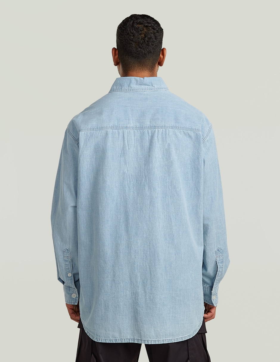 Camisa casual g-star de algodón manga larga para hombre