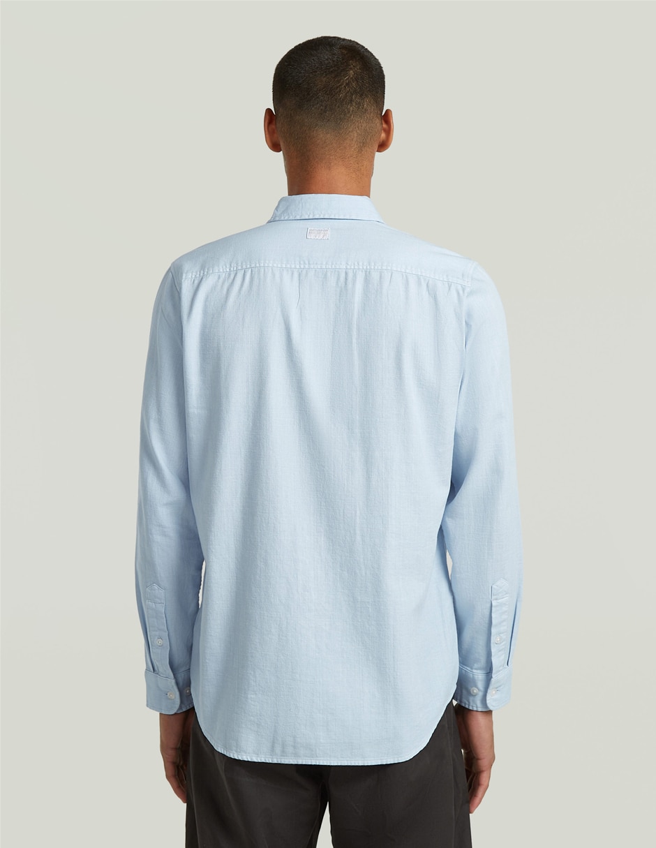 Camisa casual g-star de algodón manga larga para hombre