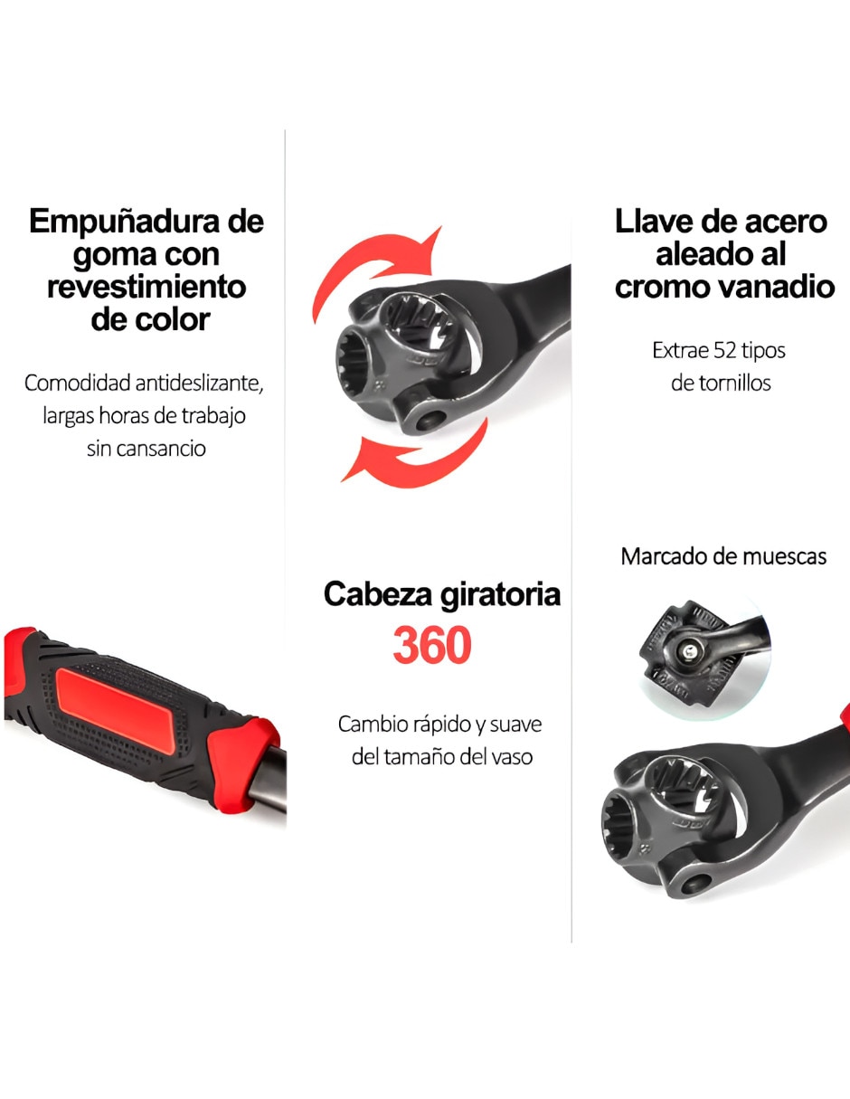 Set llave mixta punta hexagonal 5
