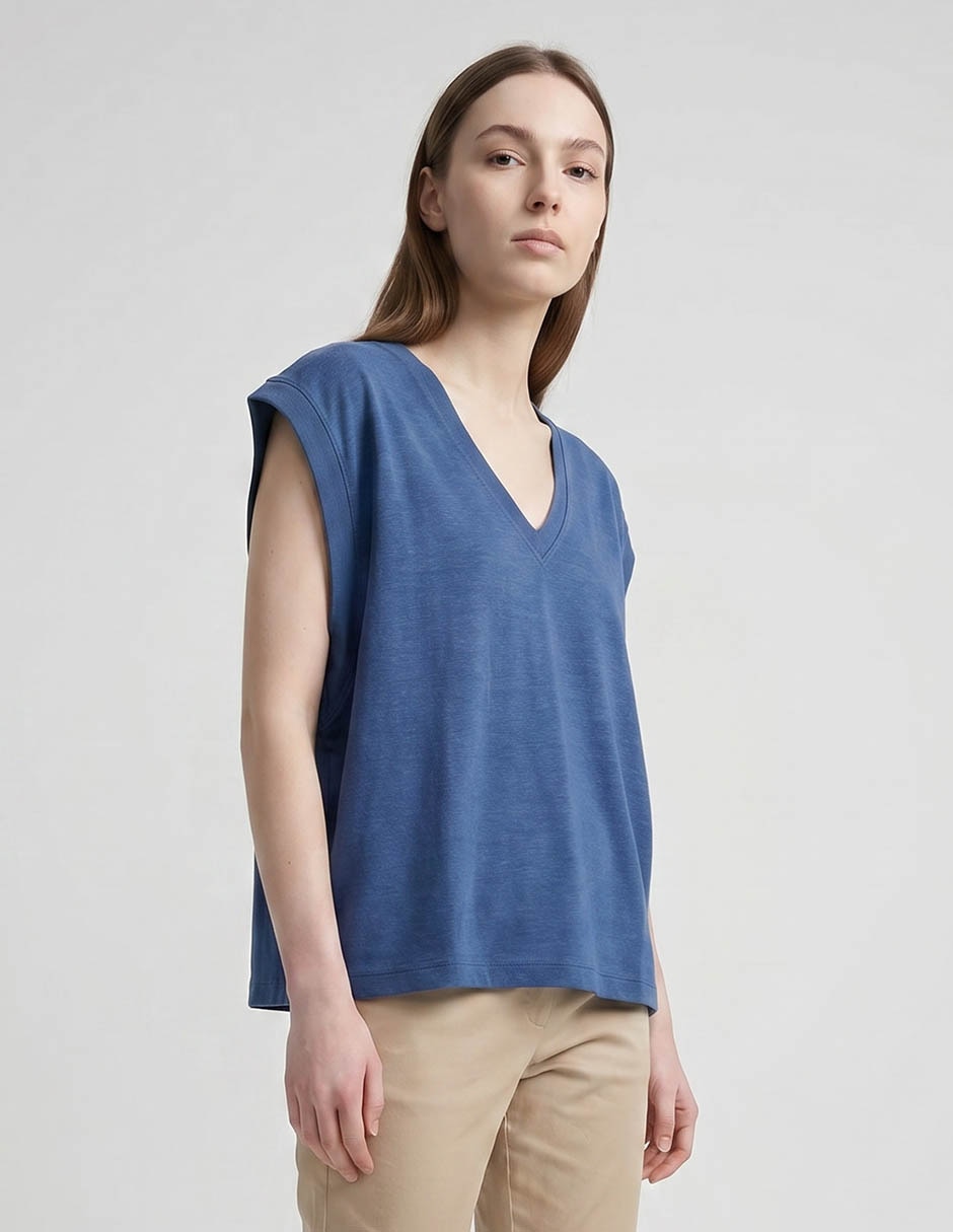 Playera manga corta Maison 123 cuello v para mujer