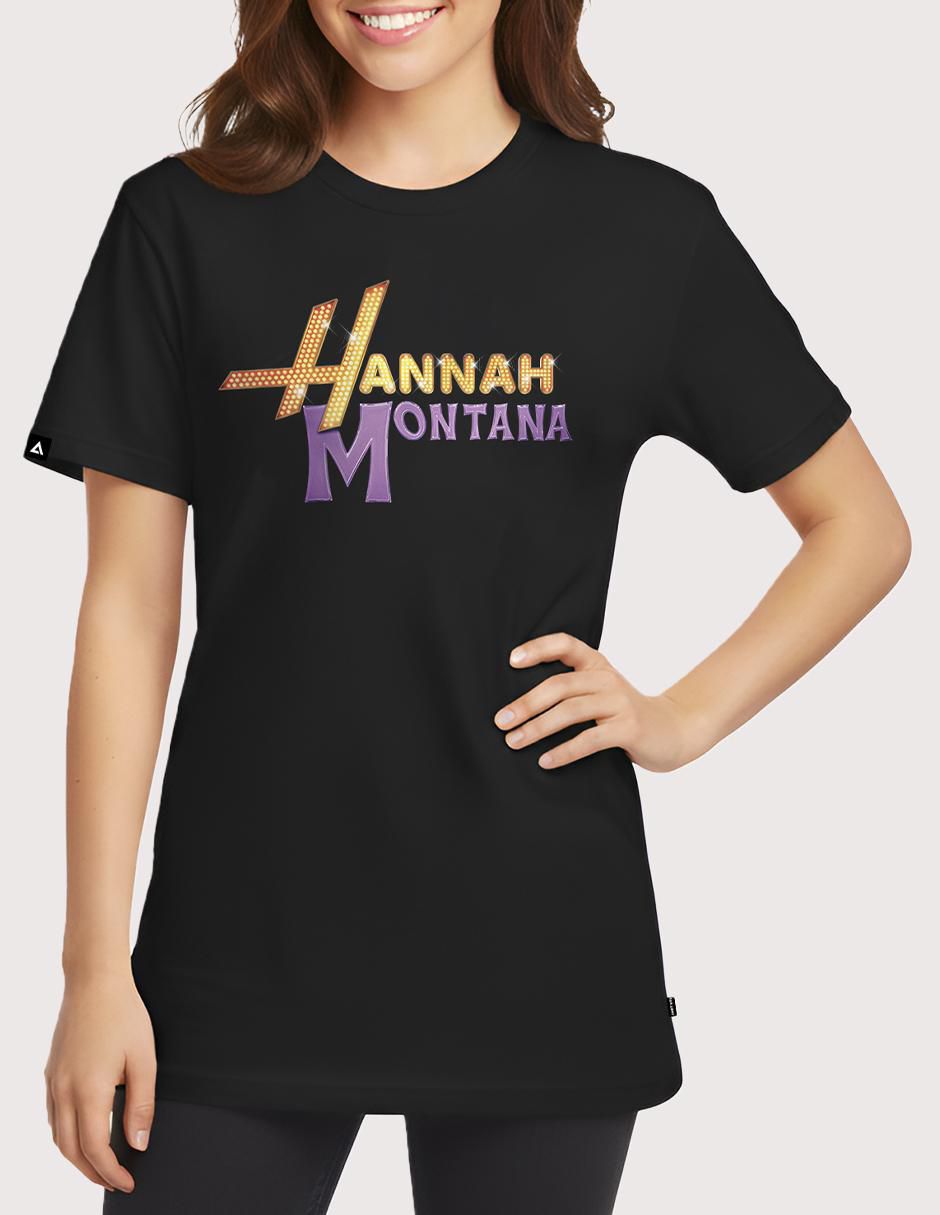 Playera manga corta Disney Hannah Montana - Logo Pop Star cuello redondo para mujer