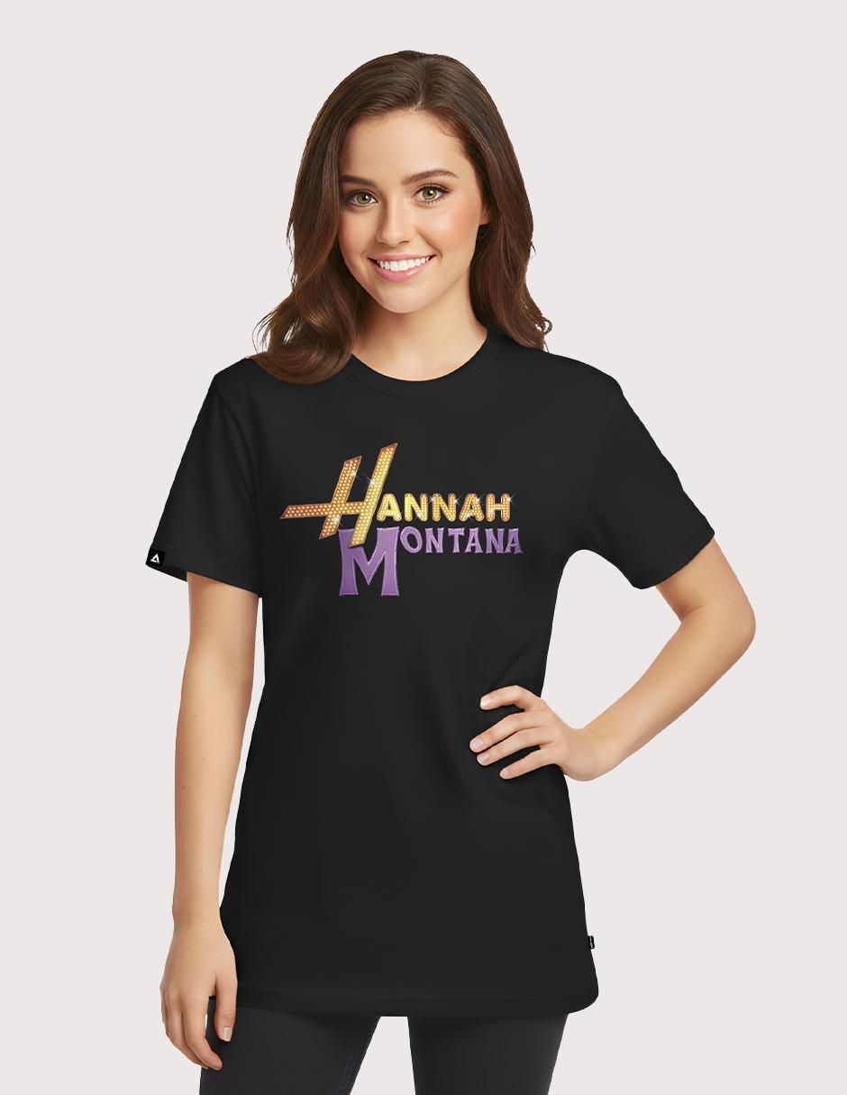 Playera manga corta Disney Hannah Montana - Logo Pop Star cuello redondo para mujer