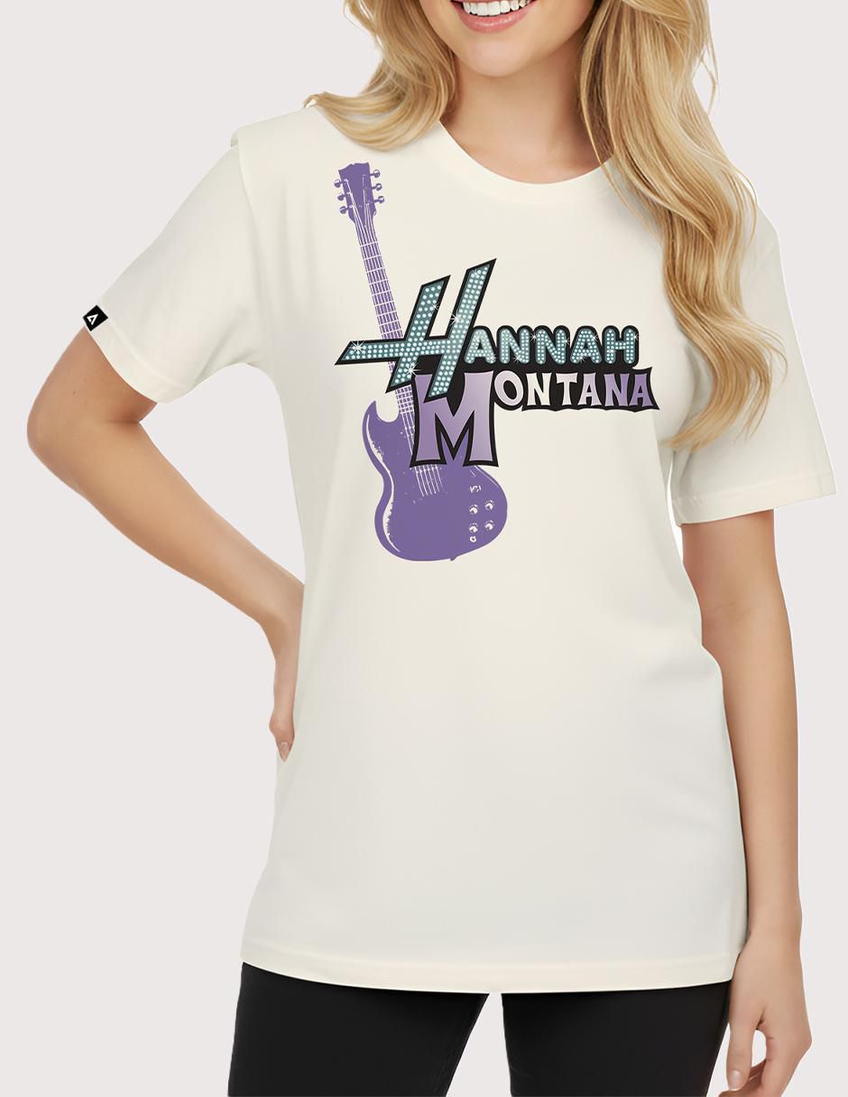 Playera manga corta Disney Hannah Montana - Guitarra Hannah Montana cuello redondo para mujer 3