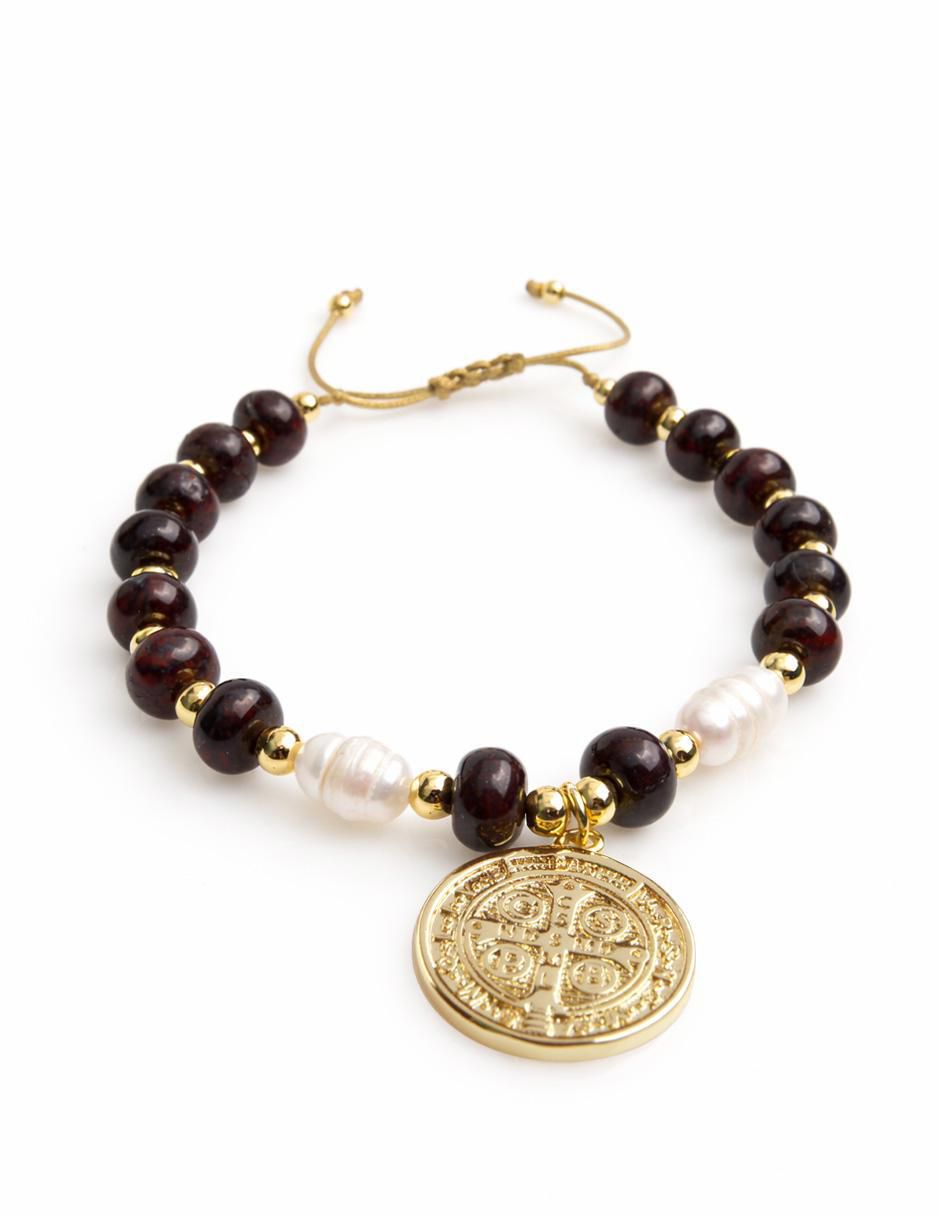 Pulsera Sanctum San Benito acabado baño de oro 18 K 2