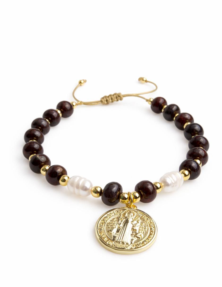 Pulsera Sanctum San Benito acabado baño de oro 18 K 3