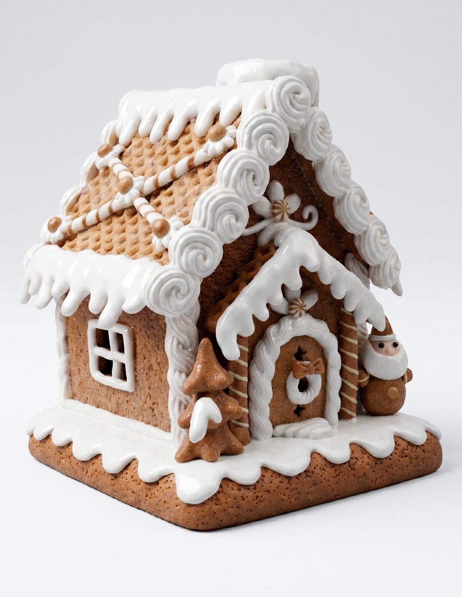 Figura decorativa navideña de casa de jengibre 1