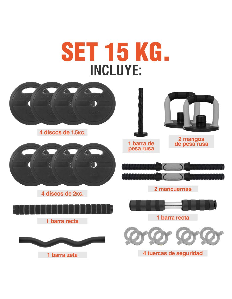 Kit mancuernas de peso variable Altera Diferentes pesos