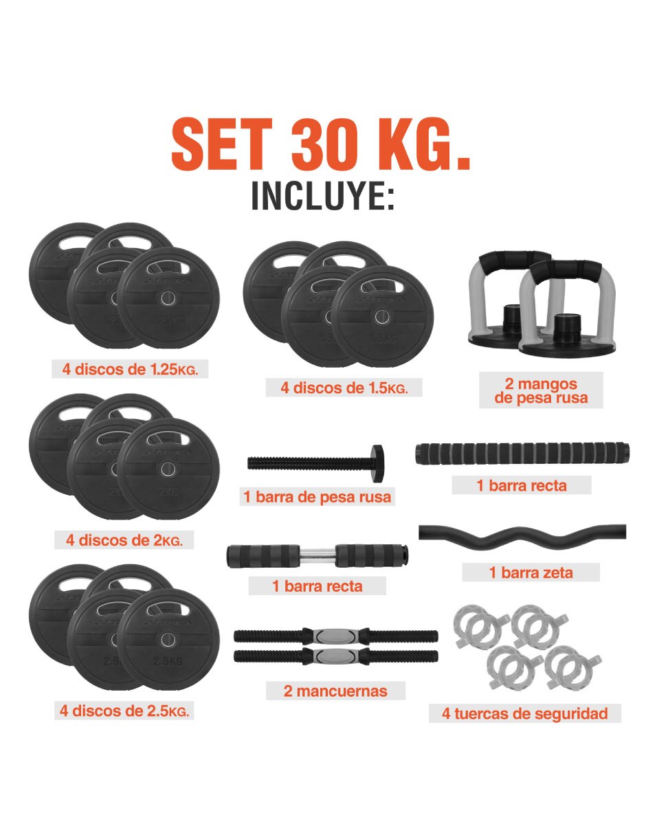Kit mancuernas de peso variable Diferentes pesos 6