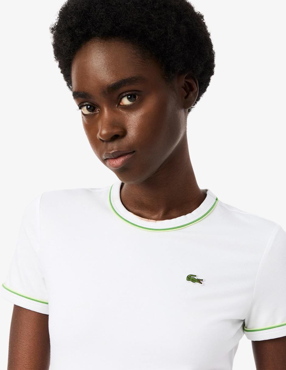 Playera manga corta Lacoste cuello redondo para mujer
