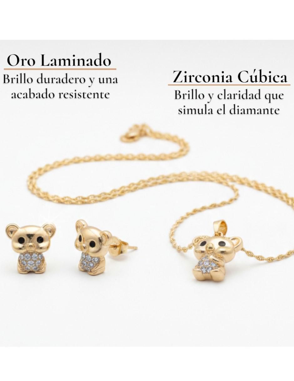 Aretes y collar de puerco Cm-Top Joyería Elegante Para Mujer de oro laminado 14 k zirconia cúbica