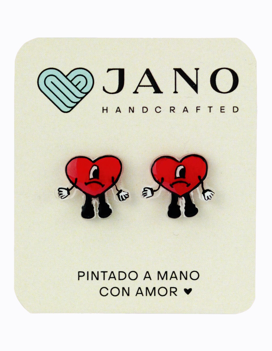 Aretes cortos de corazón 2