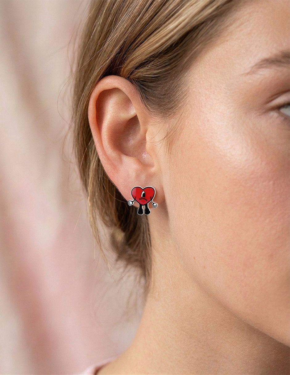 Aretes cortos de corazón 4