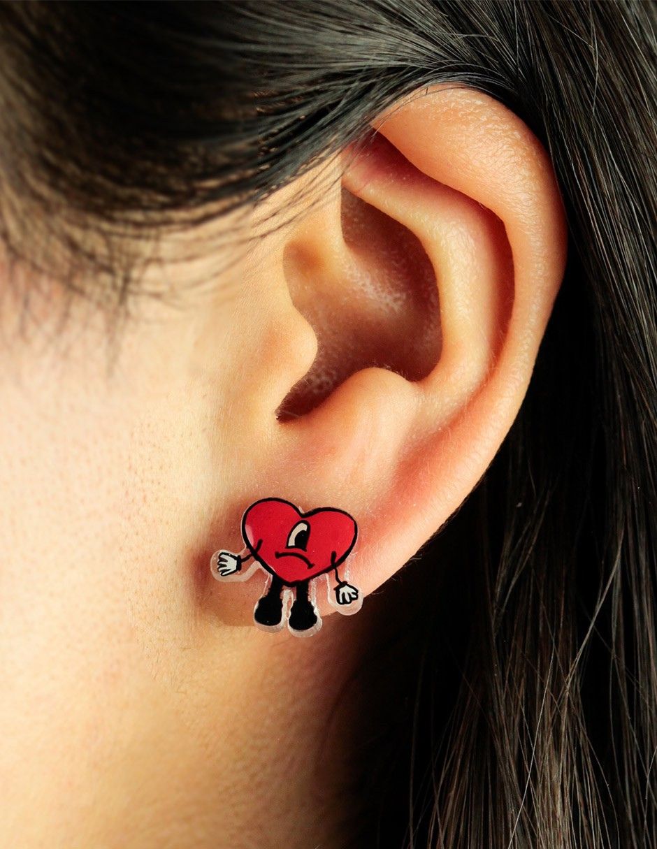 Aretes cortos de corazón 6