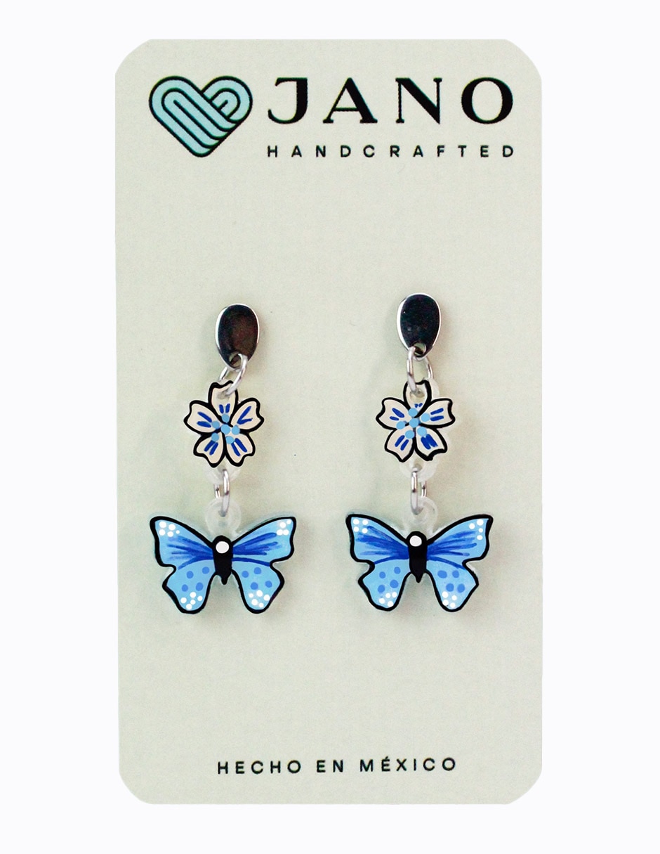 Aretes de mariposa Jano con acabado brillante