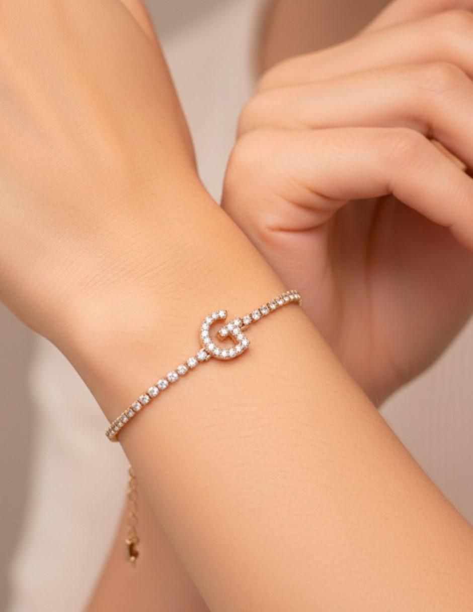 Pulsera Cm-Top de oro laminado con zirconia cúbica 14 k Joyería Elegante para mujer acabado chapa de oro