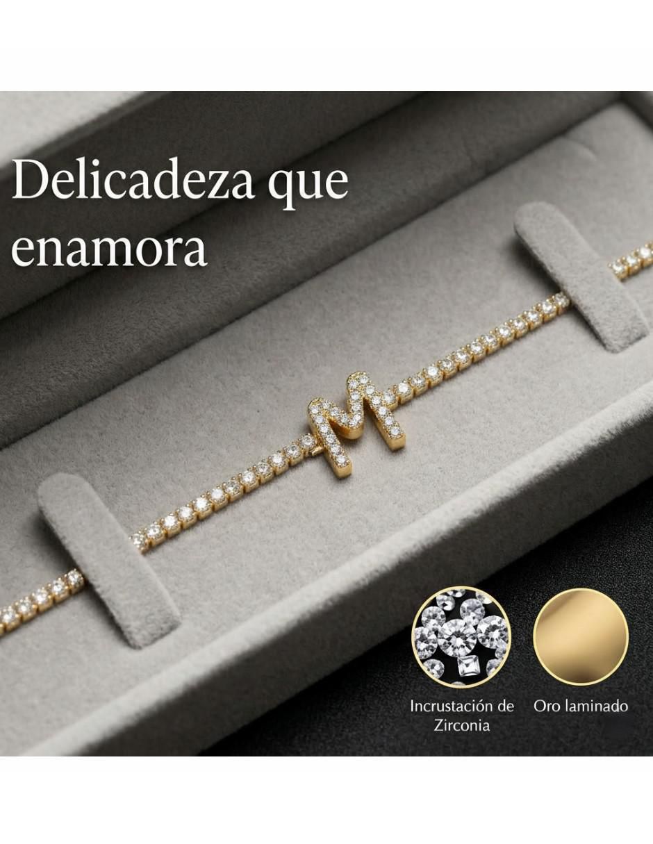 Pulsera de oro laminado con zirconia cúbica 14 k Joyería Elegante para mujer acabado chapa de oro