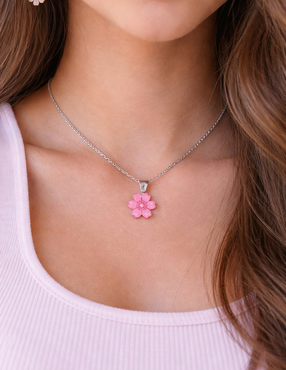 Collar con dije de flor Jano