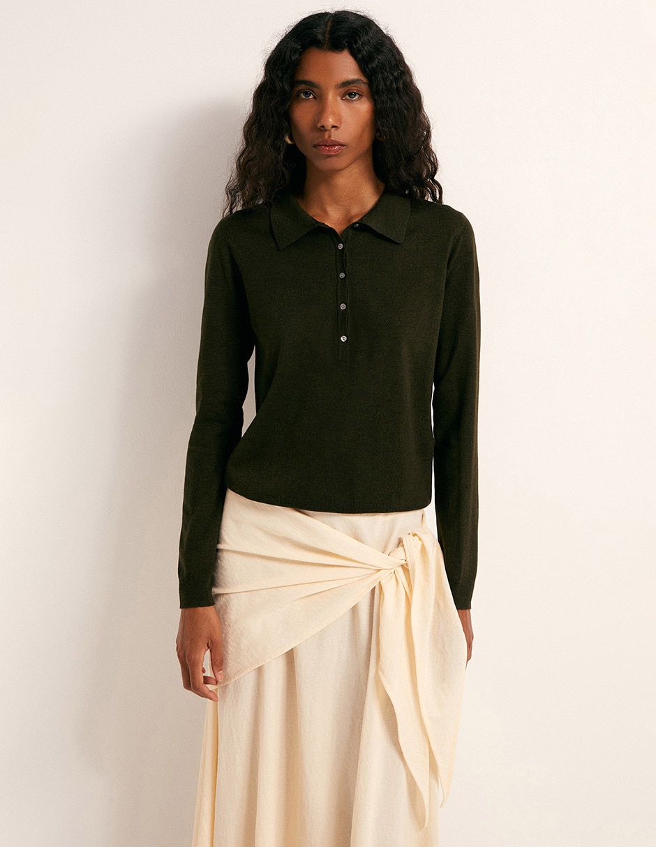 Suéter cuello polo para mujer 1
