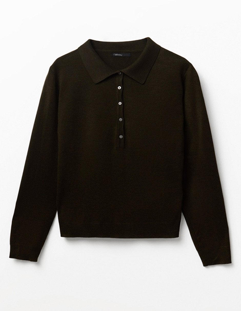 Suéter cuello polo para mujer 6