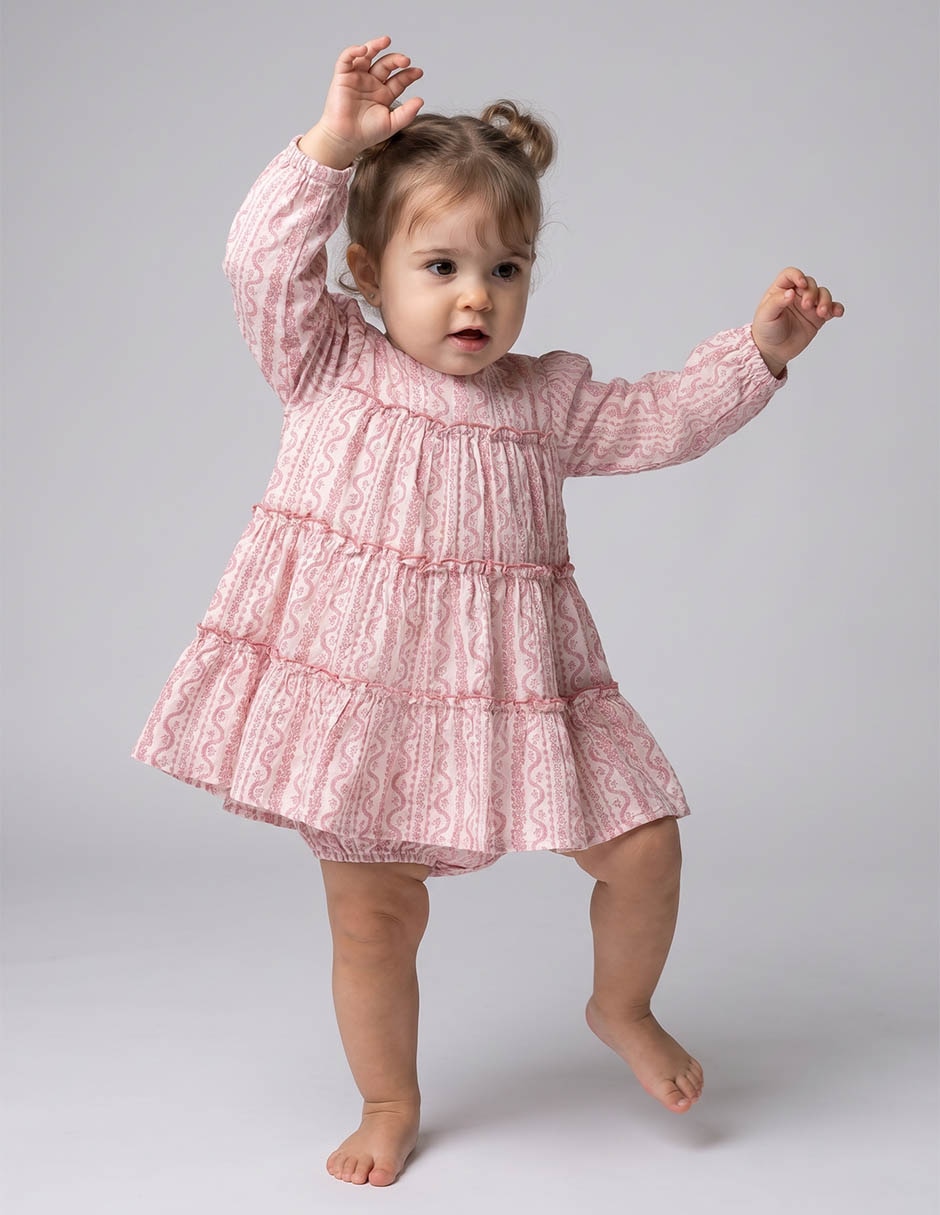 Vestido manga larga para niña Vestido manga larga para niña