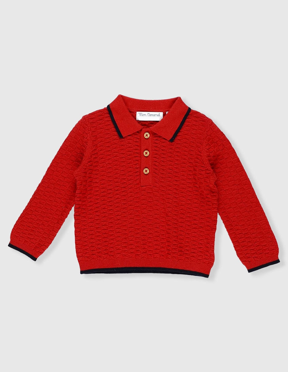 Playera tipo polo de algodón para bebé niño